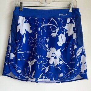 RLX Ralph Lauren Golf Skort Size Small Women's Blue White Floral Athletic
